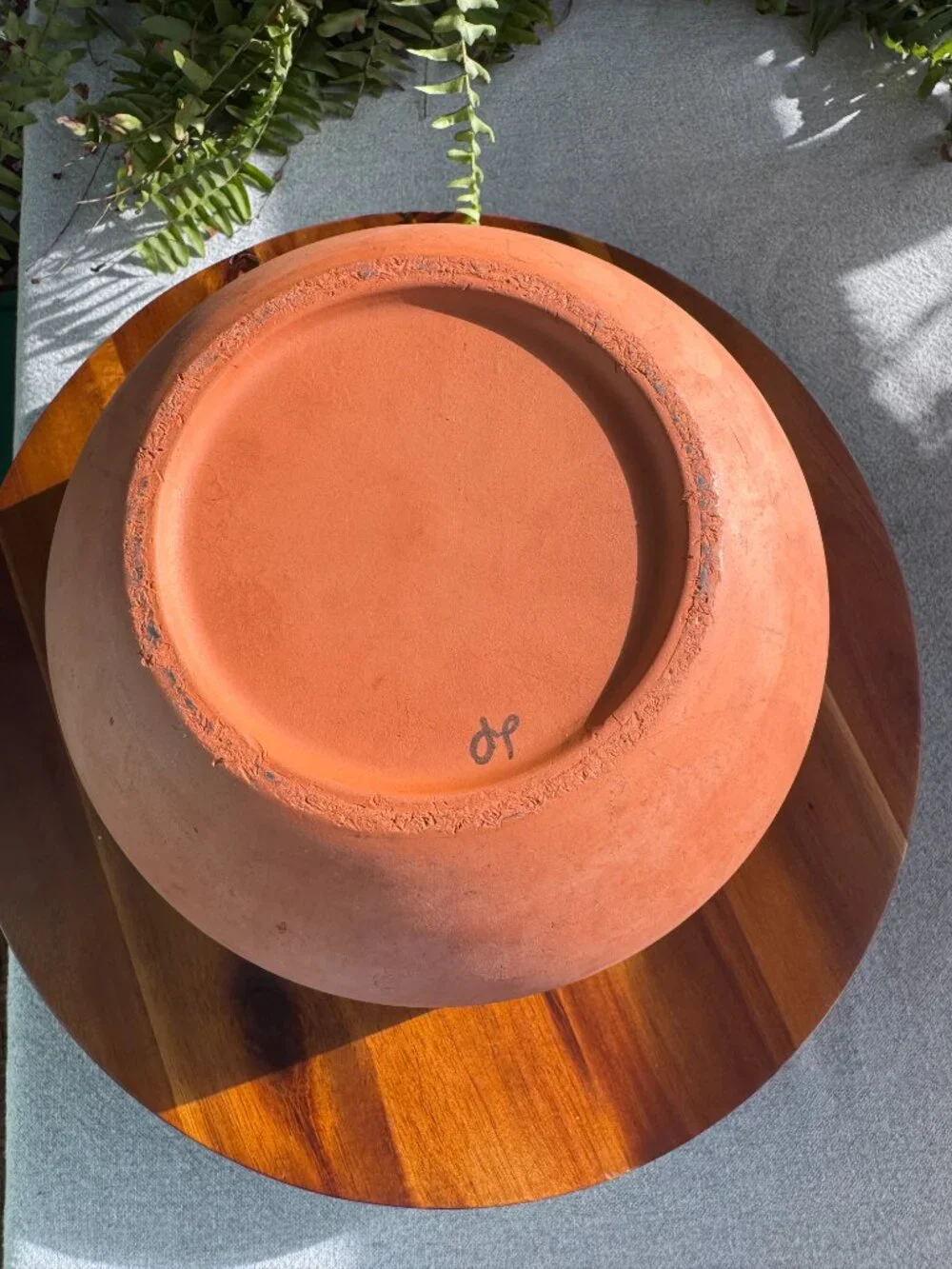 Val Do Sol Portugal Dark Blue Glazed Ceramic Terracotta Serving / Mixing Bowl